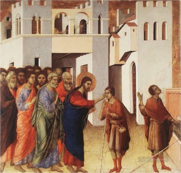 100 Great Art Painting - Duccio Christ Healing a Blind Man